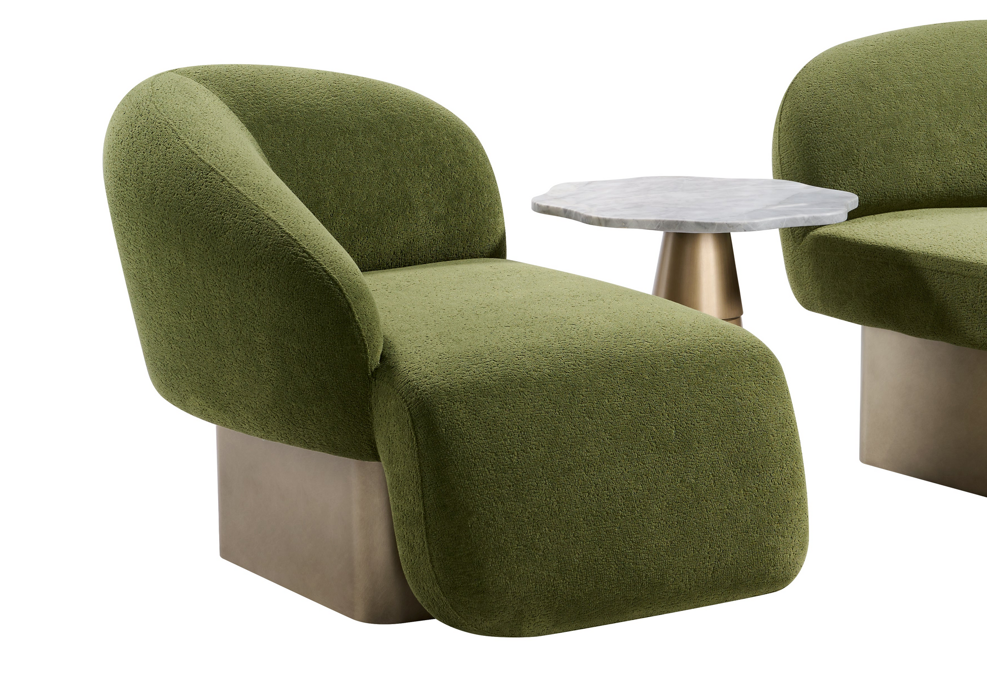 Kaia green upholstered chair with gold base by Statements by J