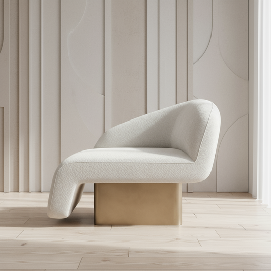 Right arm white lounge chair by Statements by J
