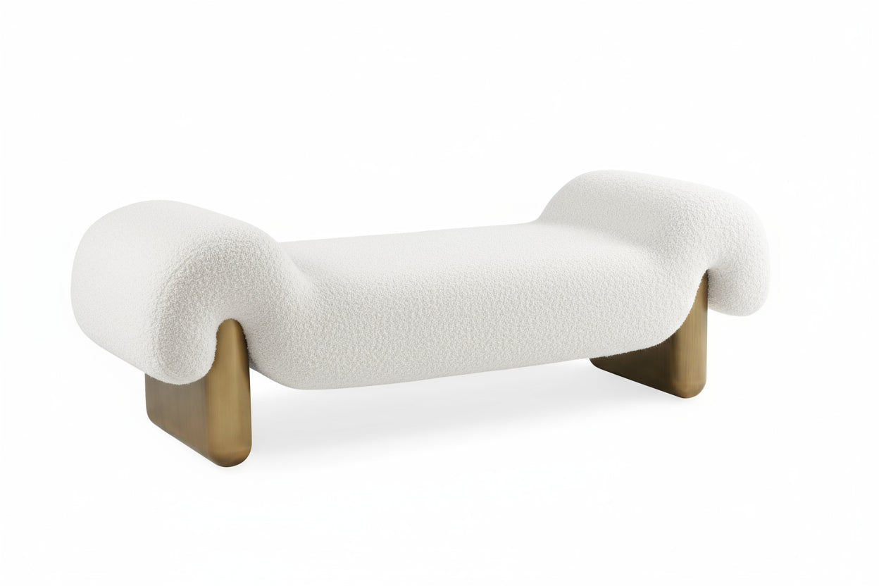 Brad white chic entry way bench by Statements by J