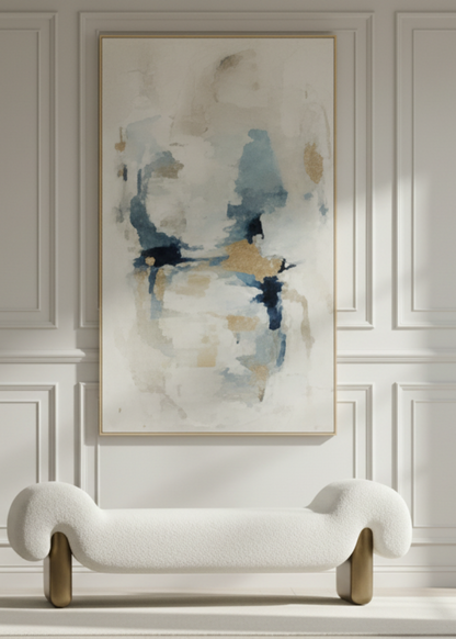 Brad sculptural curved with bench with bronze legs by Statements by J