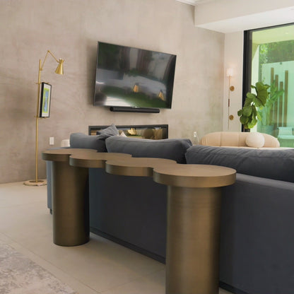 Modern Irregular Shape Nuage Console Table in Brass