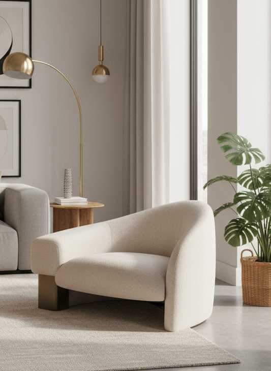 Lucques curved modern  armchair by Statements by J