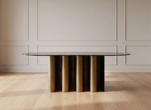 Romeo modern glam oval dining room table by Statements by J
