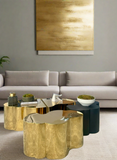 free form, cloud gold bunching coffee tables