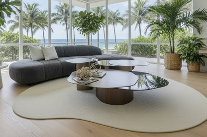 Set of 3 Modern Irregular Shaped Kaylee Trio Coffee Table Set