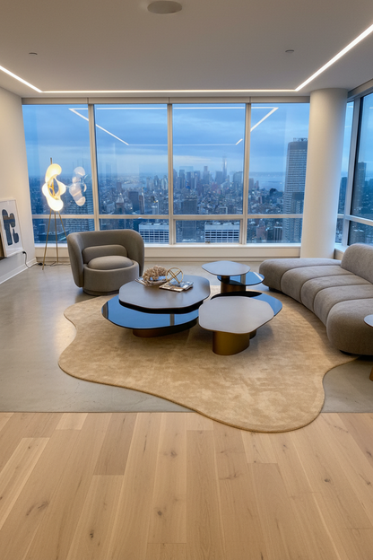 Set of 3 Modern Irregular Shaped Kaylee Trio Coffee Table Set
