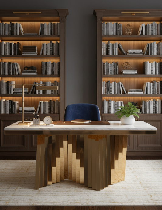 gold writing desk