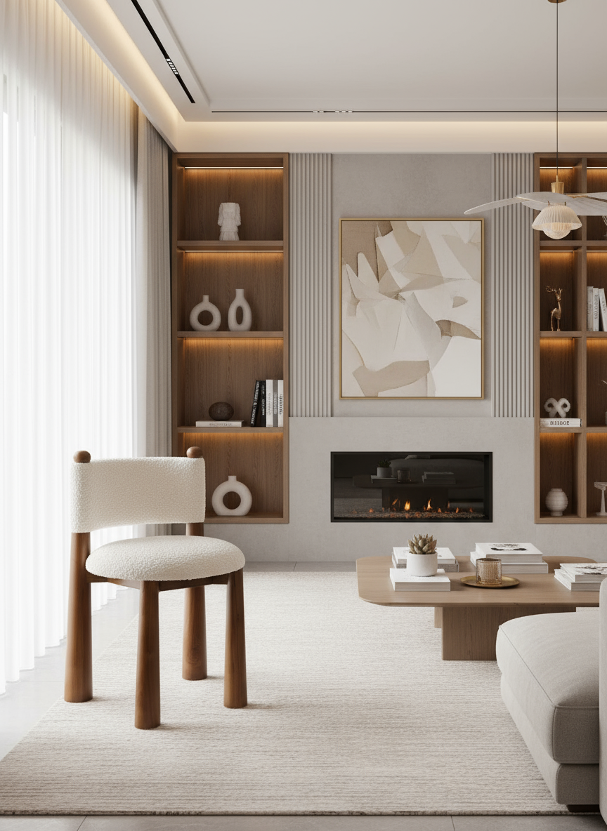 Talia boucle side chair by Statements by J