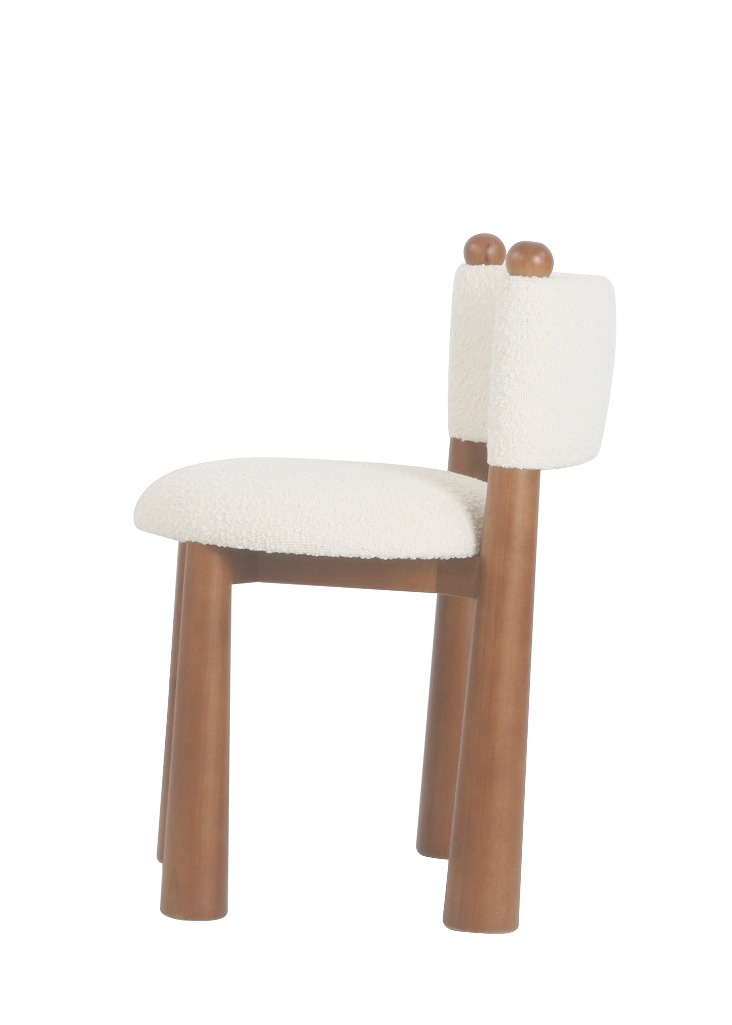white boucle dining chair by Statements by J