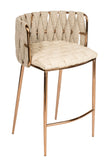 Milano Counter Chair in Off White And Gold