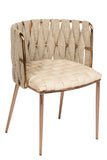 Milano Dining Chair in Off White and Gold