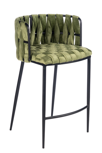 Milano Counter Chair in Green and Black