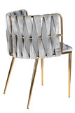 Milano Dining Chair in Gray and Gold