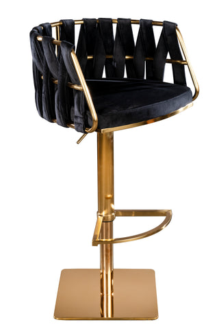 Milano Adjustable Swivel Bar /Counter Chair in Gold and Black-PRE-ORDER