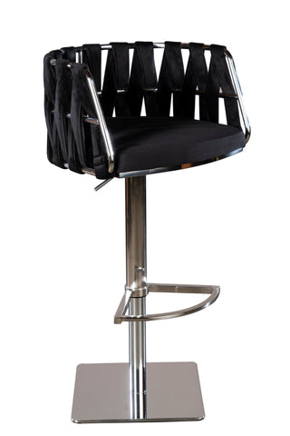 Milano Adjustable Swivel Bar /Counter Chair in Silver and Black