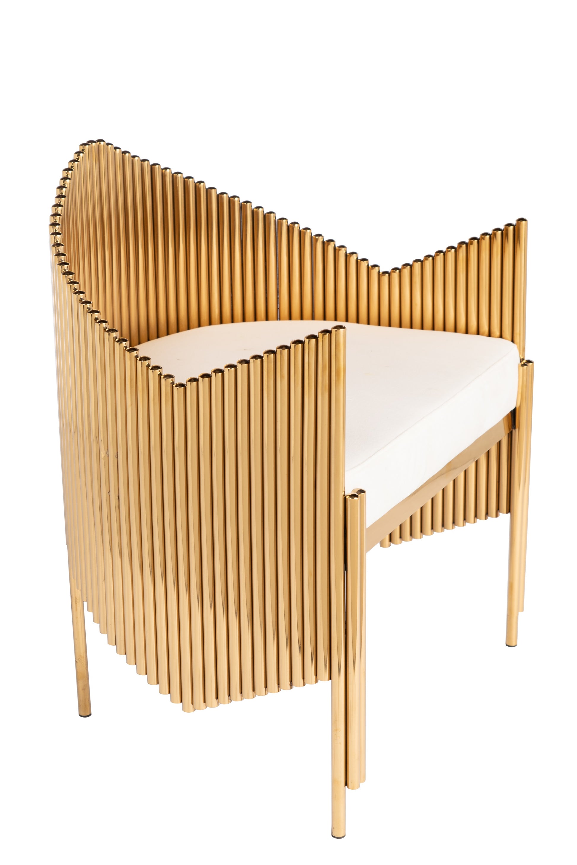 modern glam armchair  in gold and white