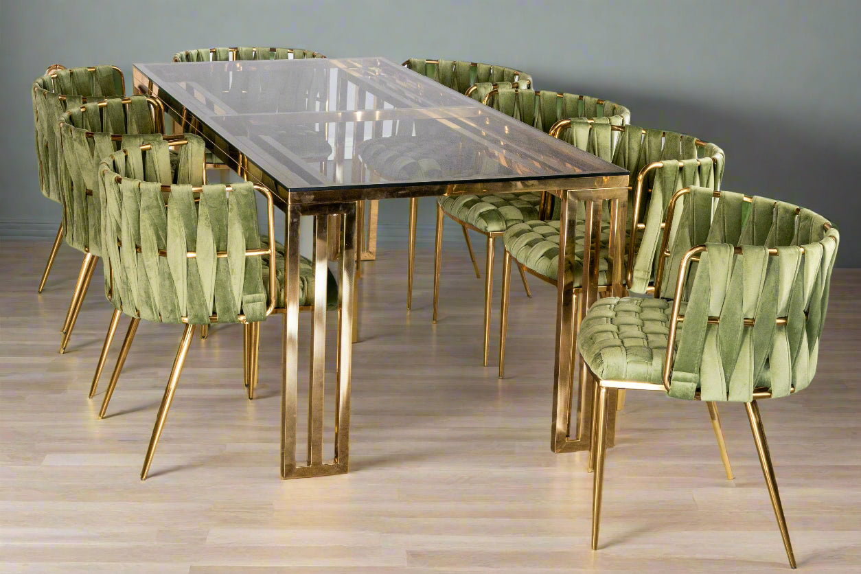 Lorenzo Gold Rectangular Dining Table