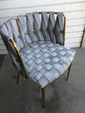 Milano Dining Chair in Gray and Gold