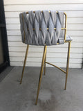 Milano Counter Chair in Gray And Gold
