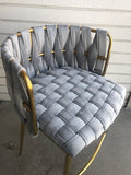 Milano Counter Chair in Gray And Gold