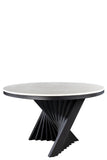 Round Waterfall Dining Set for 6 in Off White