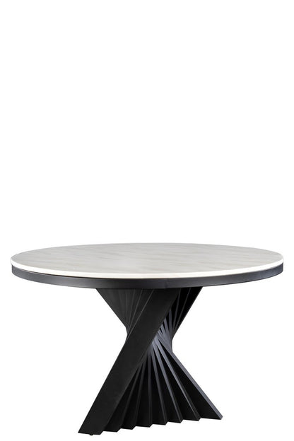 Round Waterfall Dining Set for 6 in Off White