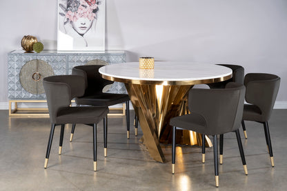 black and gold dining set