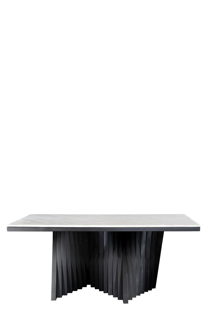 Black Waterfall Dining Set for 8 in Off White