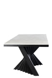 Black Waterfall Dining Set for 8 in Off White