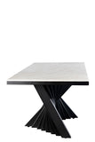 Waterfall Rectangular Marble Top Dining Table