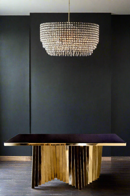 gold and black dining table