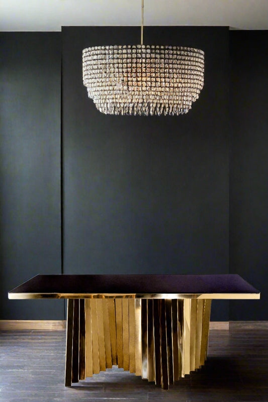 gold and black dining table