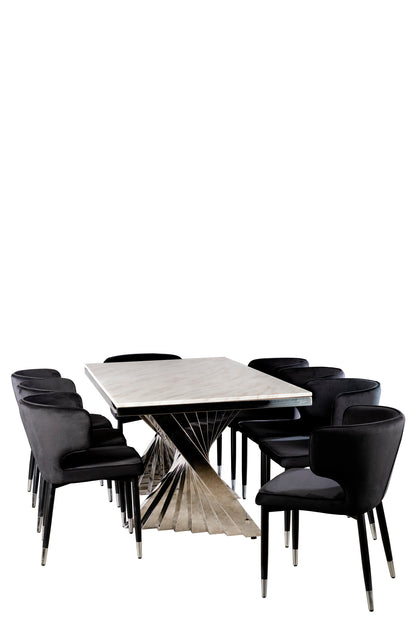 Kayla Upholstered Dining Chair in Black Velvet