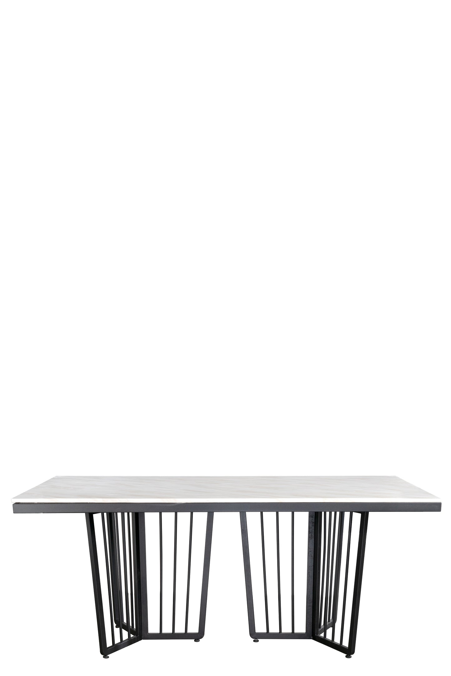 Derek Marble Top Black Dining Table for 6