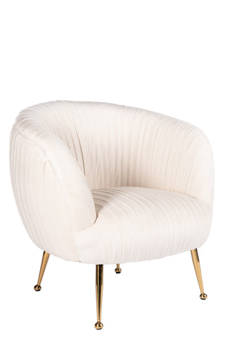 Beatrice Curved Accent Armchair in Off White