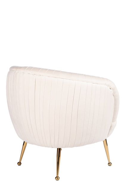 Beatrice Curved Accent Armchair in Off White