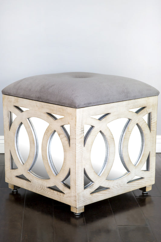 Rena Mirrored Ottoman / Storage Box