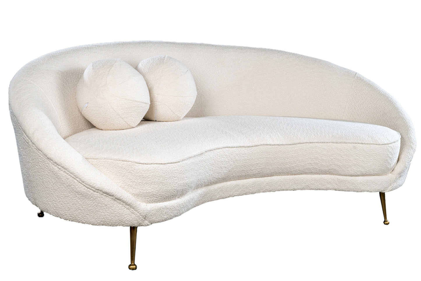 Set of 4 Ball Sphere Pillow in Boucle White