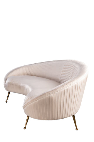 Beatrice Curved Sofa in Off White