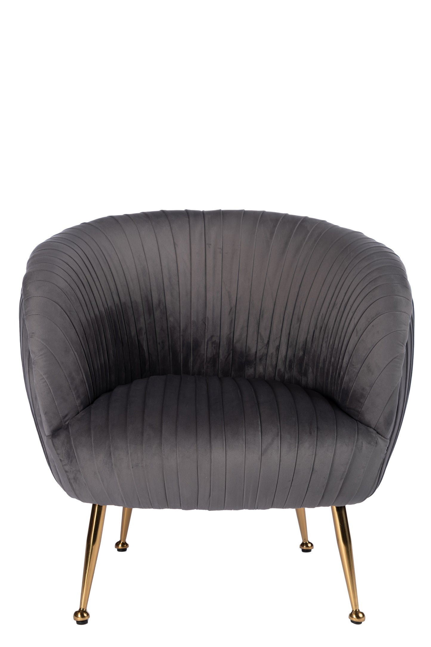 Beatrice Curved Accent Armchair in Gray