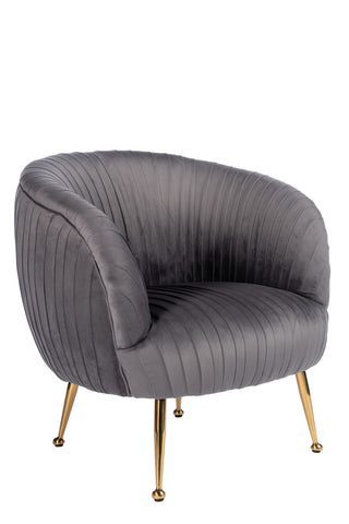 Beatrice Curved Accent Armchair in Gray