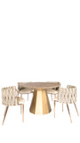 Milano Dining Chair in Off White and Gold
