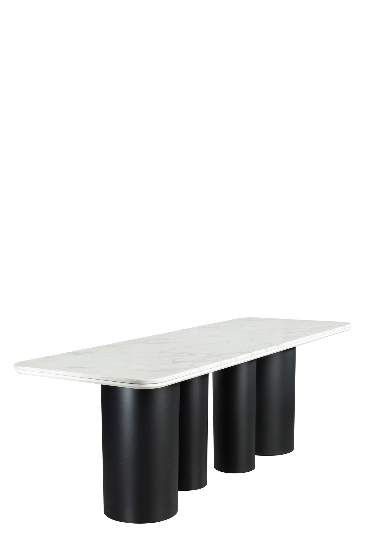 Balmain 92" Marble Top Dining Table for 8 in Black and White