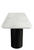 Balmain 92" Marble Top Dining Table for 8 in Black and White