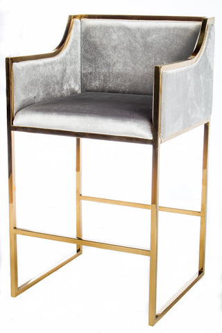 Erin Gold Counter Chair in Gray