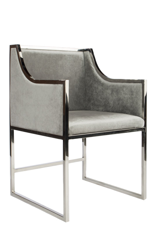 elegant gray dining chair with arms