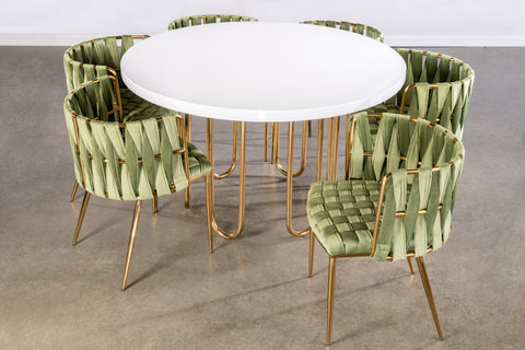 Willow Dining Set for 6 in Green
