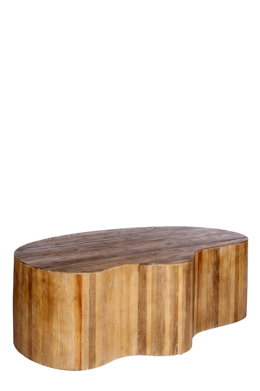 wood free form coffee table