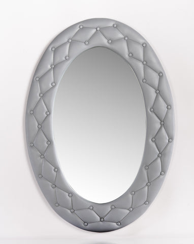 M001-Carolina Oval Faux Leather Mirror
