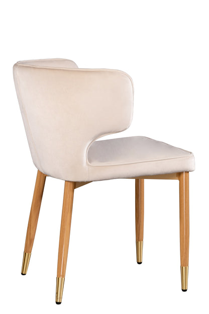 Kayla Upholstered Dining Chair in Ivory Velvet